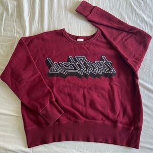 Moussy Red Crew Neck Long Sleeve Graphic Sweatshirt